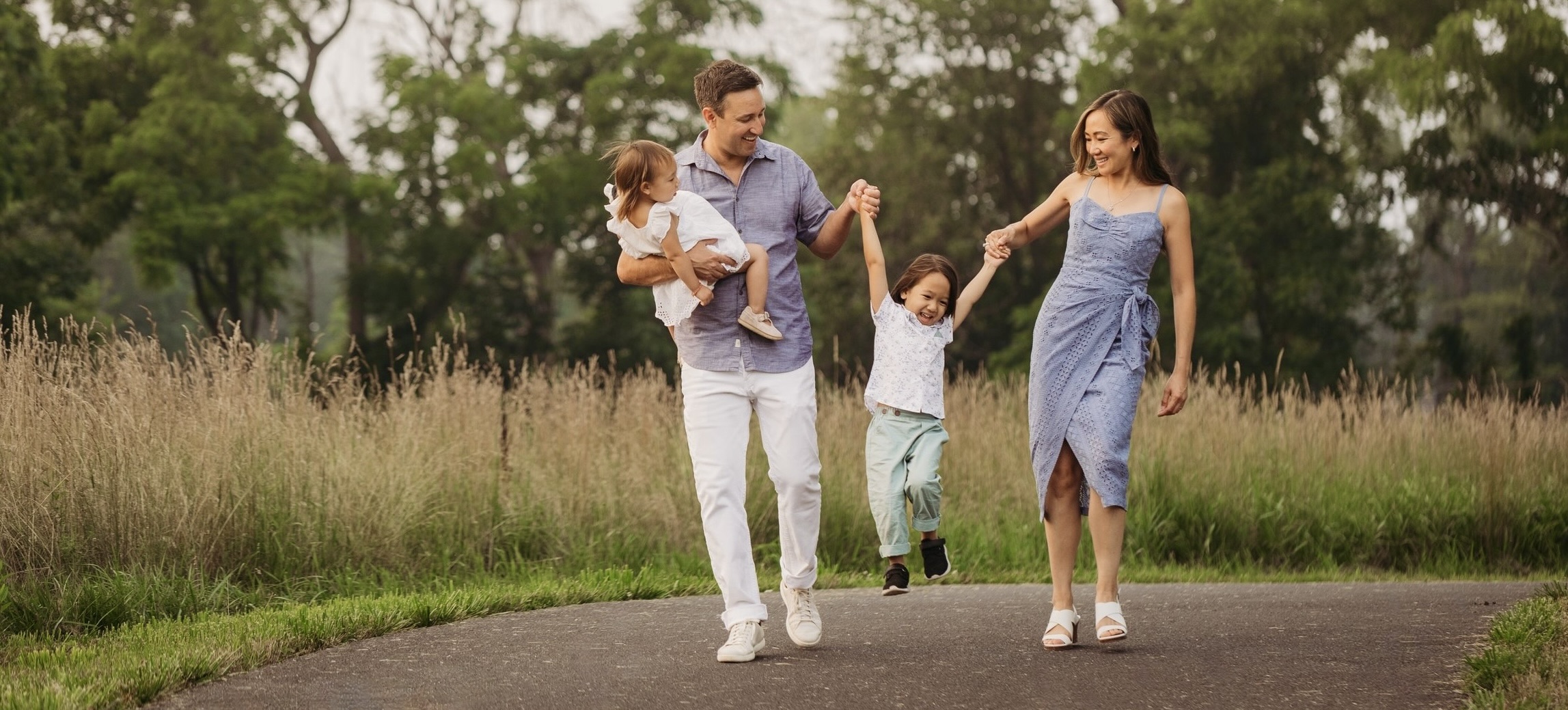 Dr. Christine Bakun with her family at Peace Valley Park in Bucks County, PA